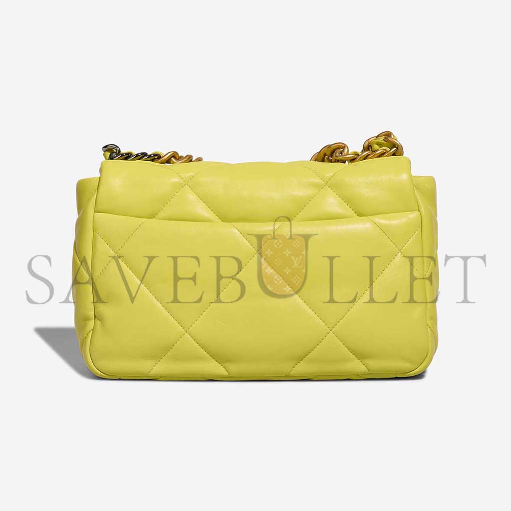Ch*el 19 flap bag lamb lime yellow as1160 (26*16*9cm)